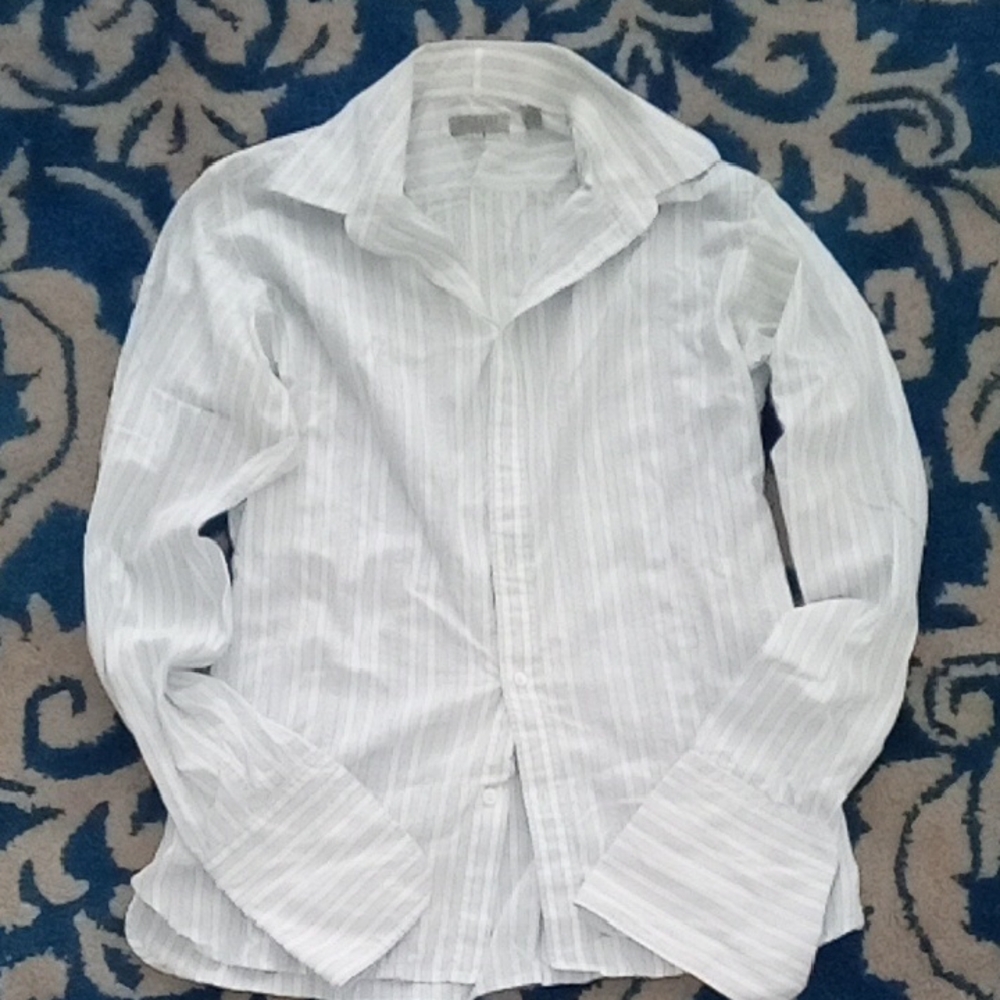 Ted Baker London White Striped Casual Shirt